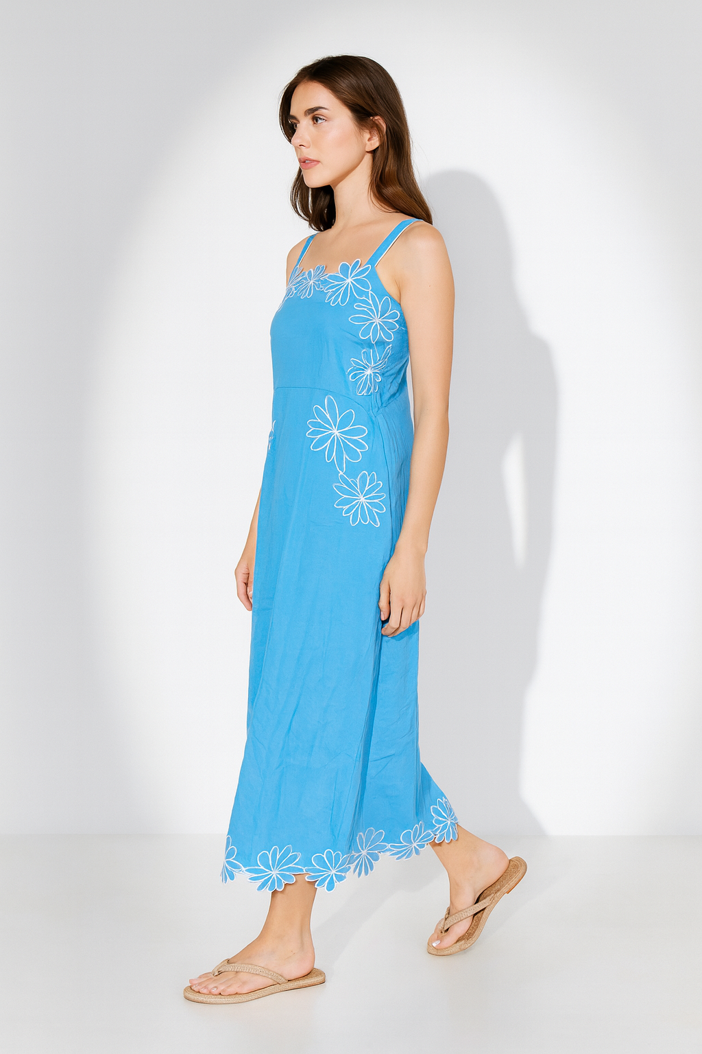 Cotton Embroidered Long Dress