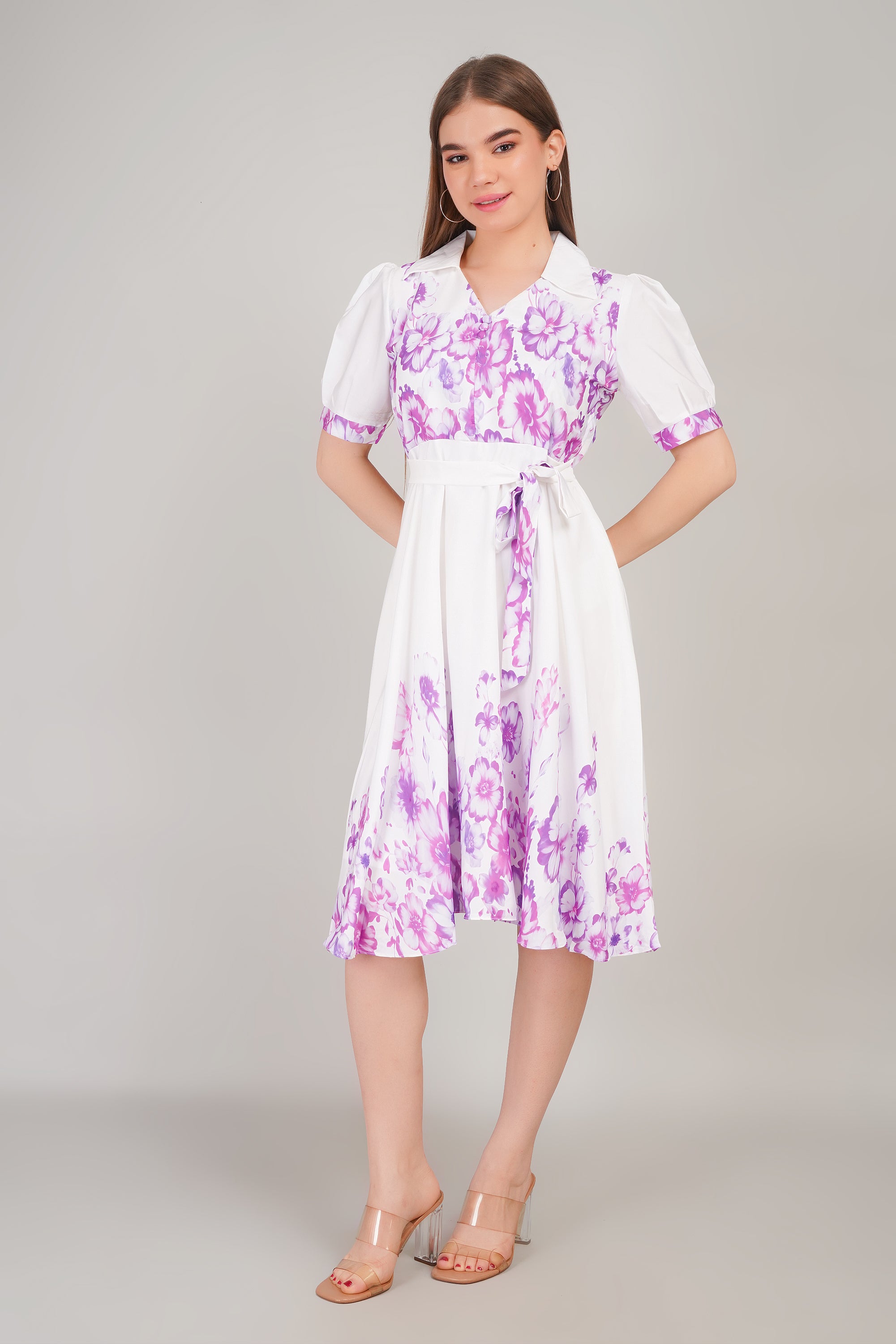 Floral Border Print Dress