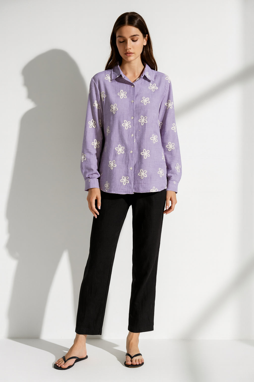 Linen Cotton Embroidered Top