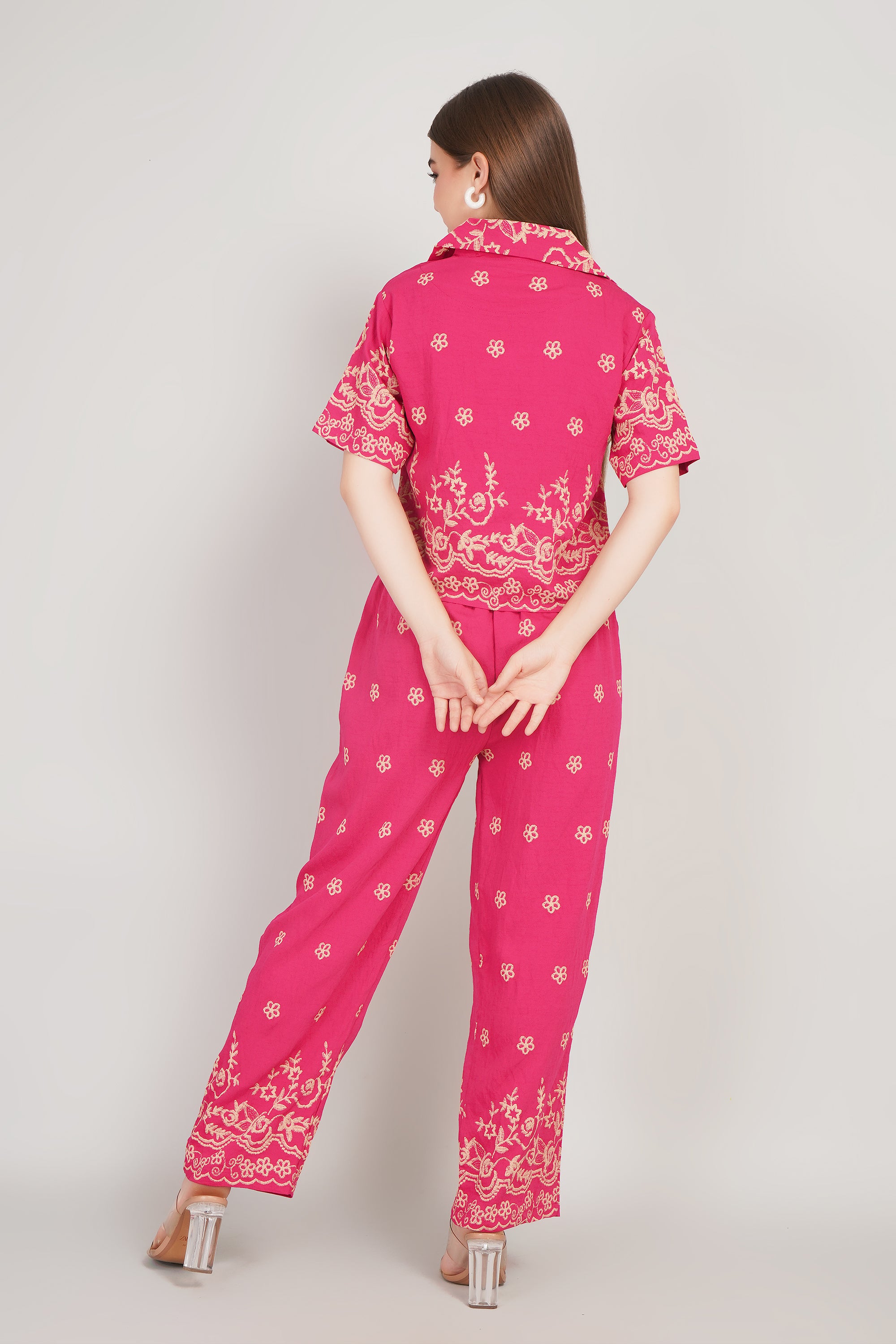 Cotton Co-ord Set with Khadi Border Print