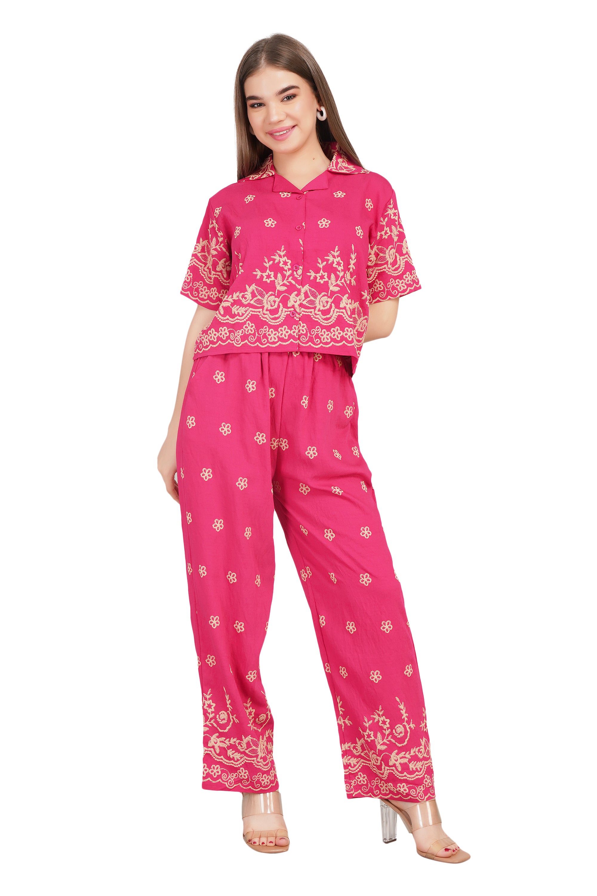 Cotton Co-ord Set with Khadi Border Print