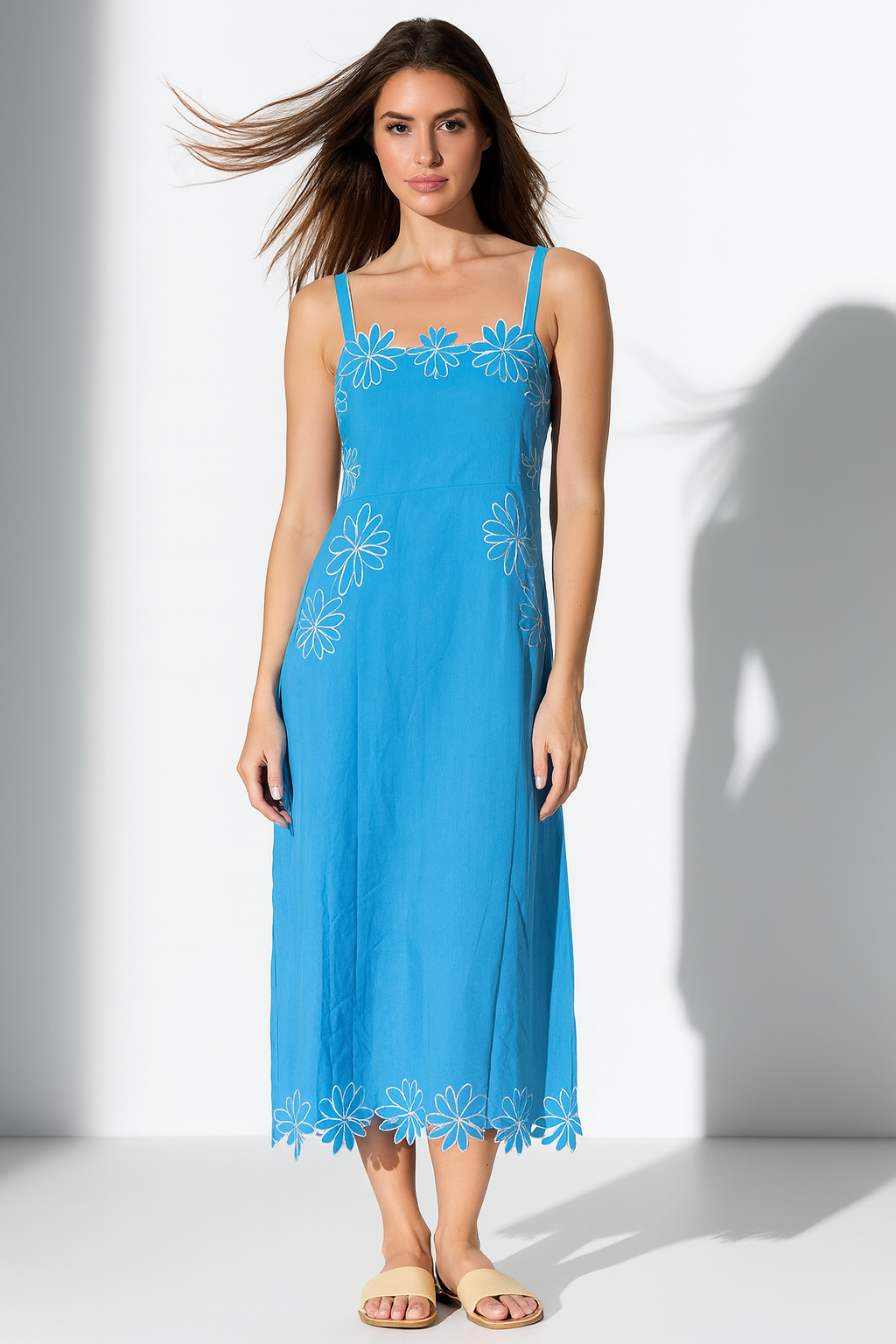 Cotton Embroidered Long Dress