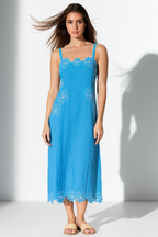 Cotton Embroidered Long Dress