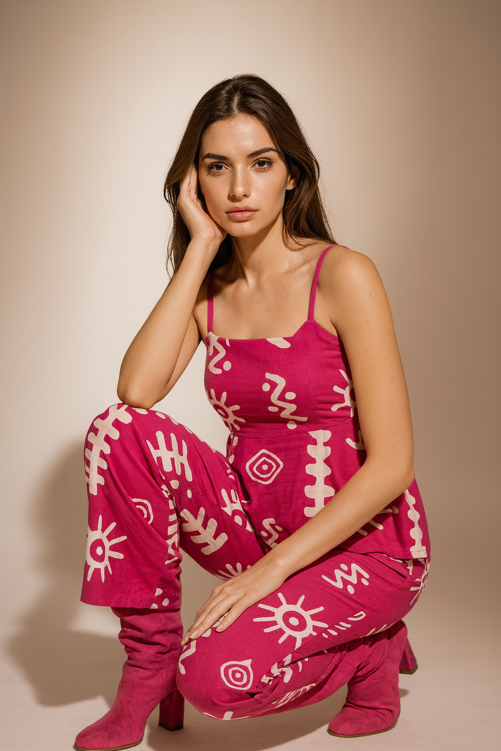 Cotton Sleeveless Printed Co-ord Set