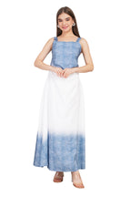 Two-Sided Shaded Long  Denim Dress