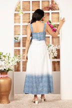 Two-Sided Shaded Long  Denim Dress