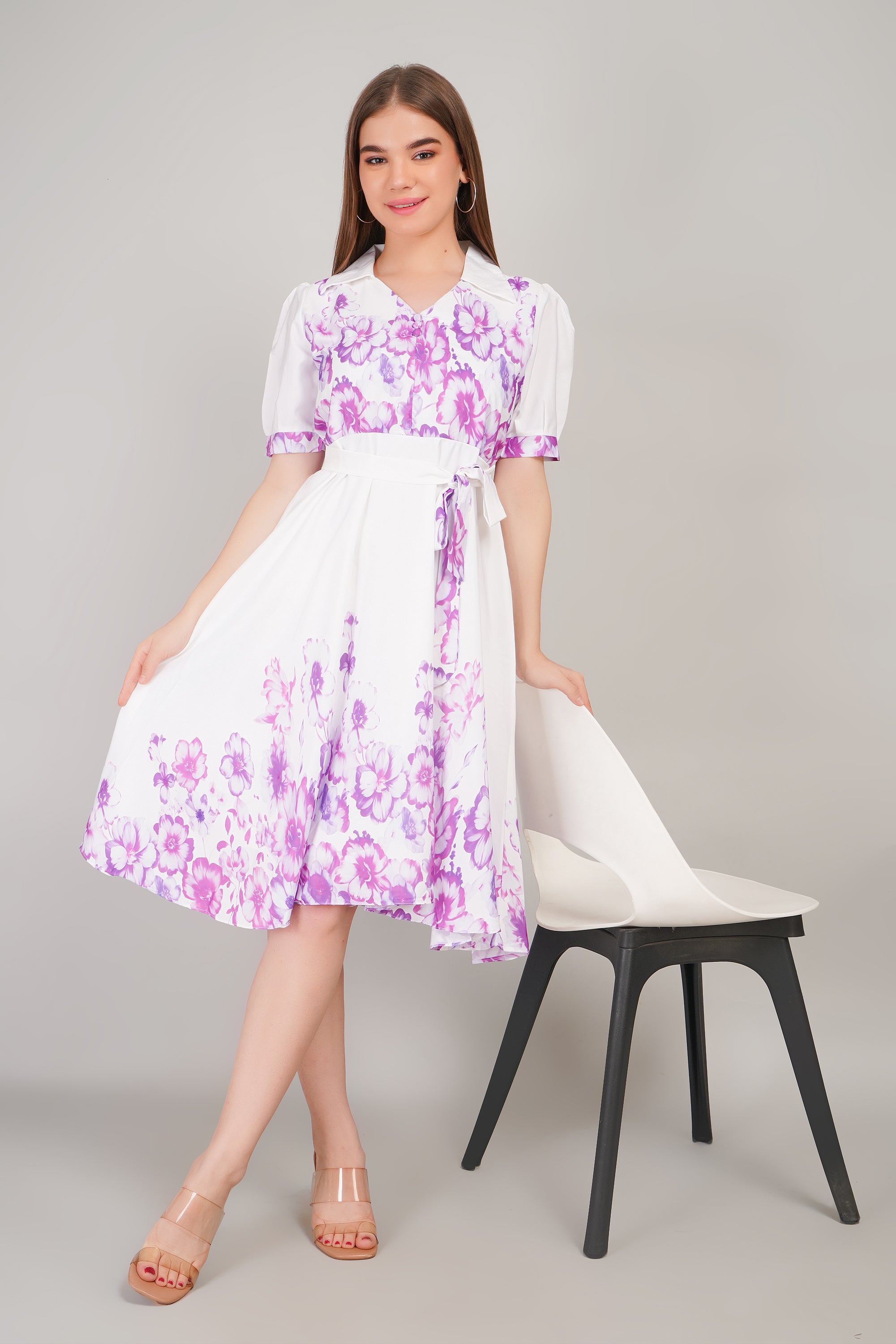 Floral Border Print Dress