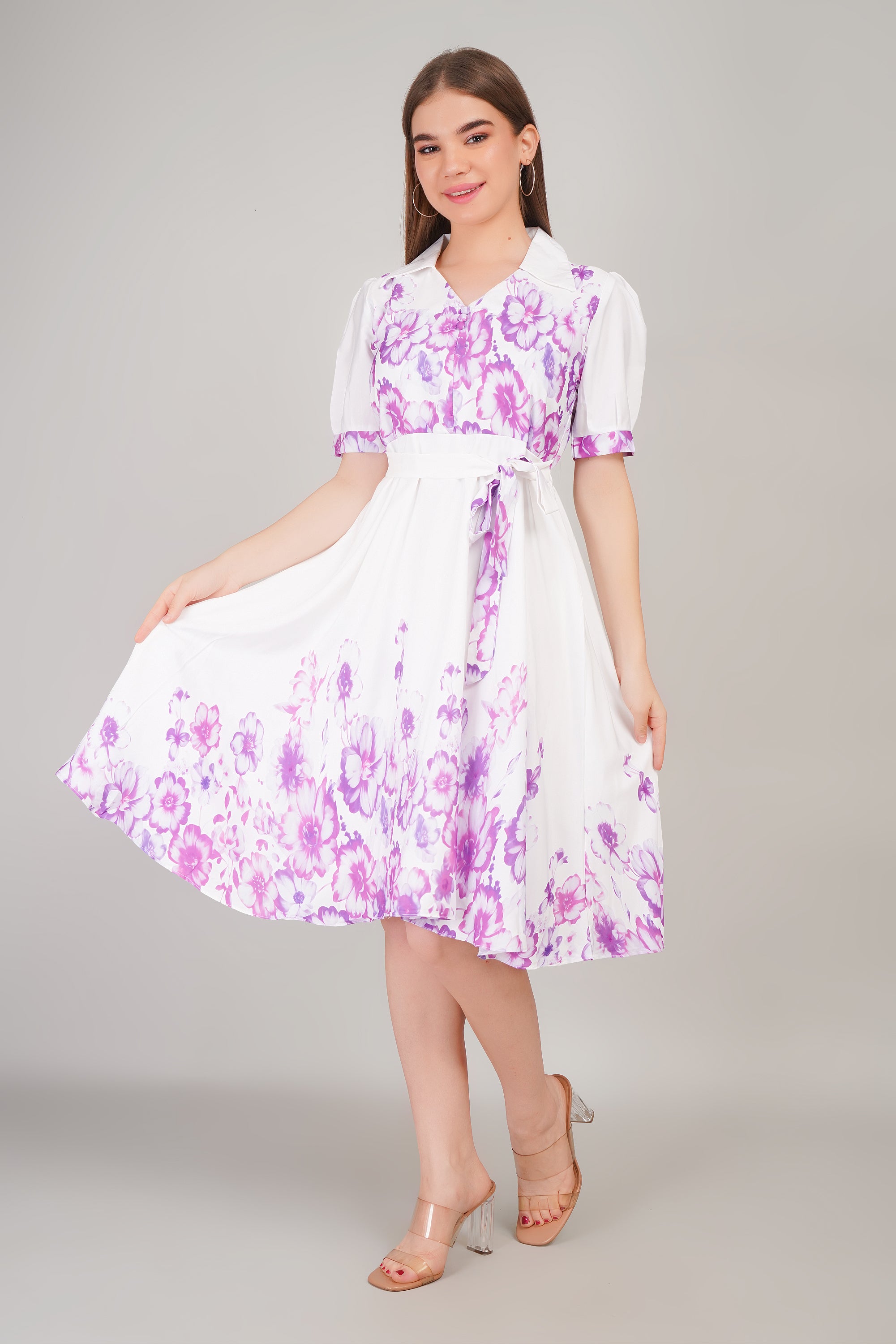 Floral Border Print Dress