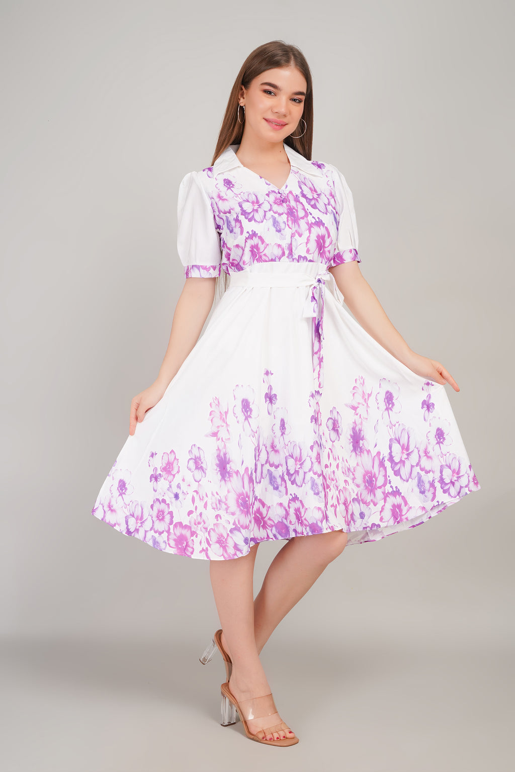 Floral Border Print Dress