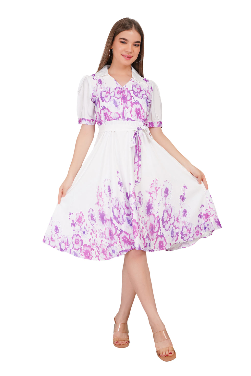 Floral Border Print Dress