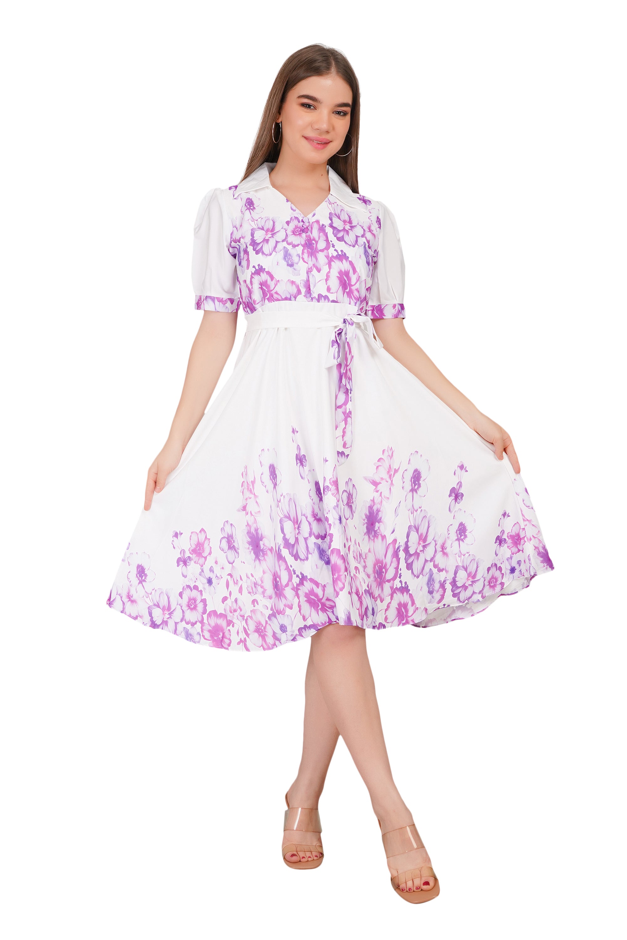 Floral Border Print Dress