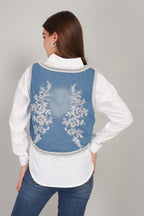 Denim Embroidered Jacket with Shirt