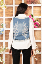 Denim Embroidered Jacket with Shirt