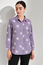 Linen Cotton Embroidered Top