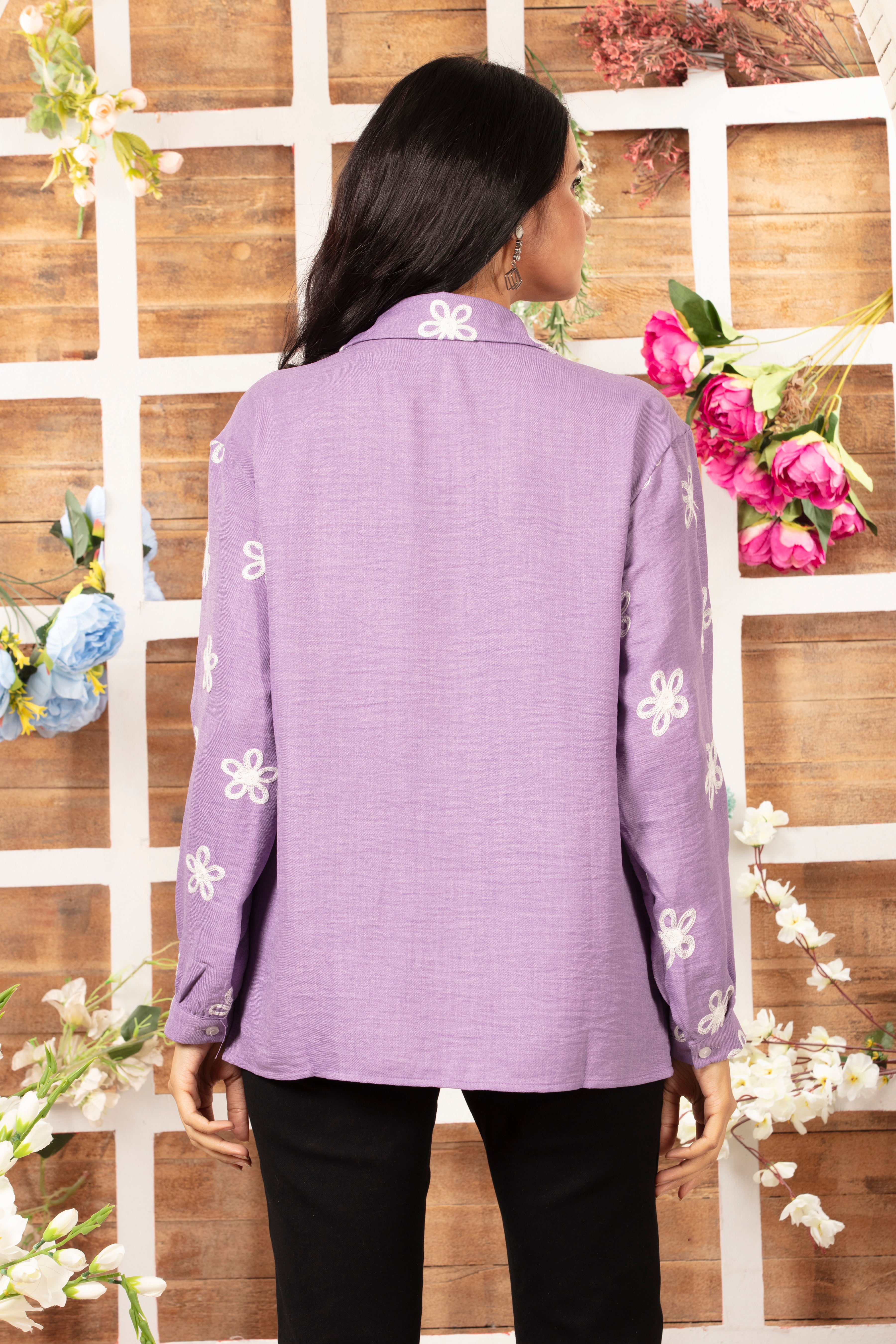 Linen Cotton Embroidered Top