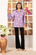 Linen Cotton Embroidered Top