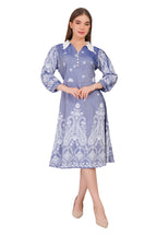 Denim Dress with Khadi Print