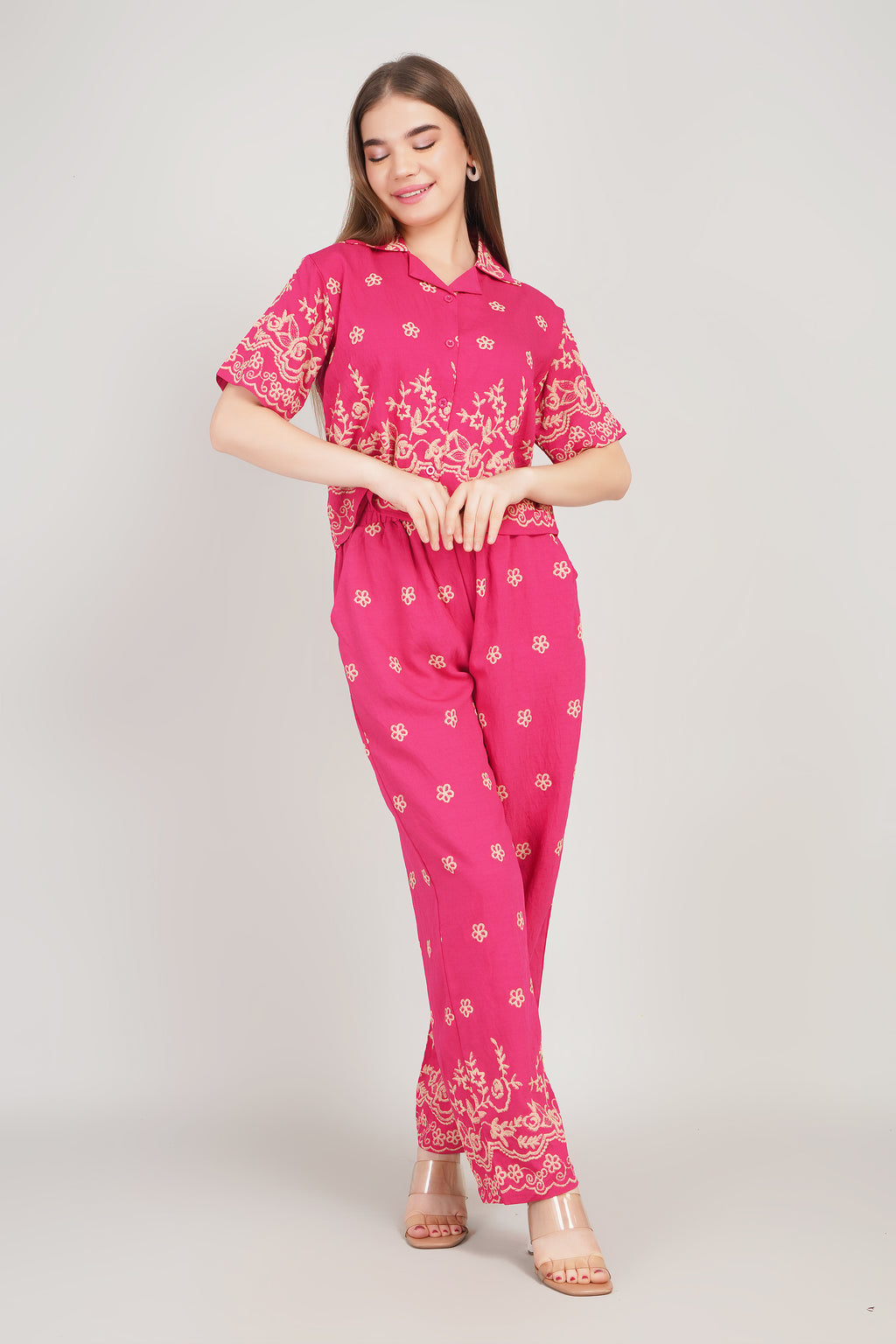 Cotton Co-ord Set with Khadi Border Print