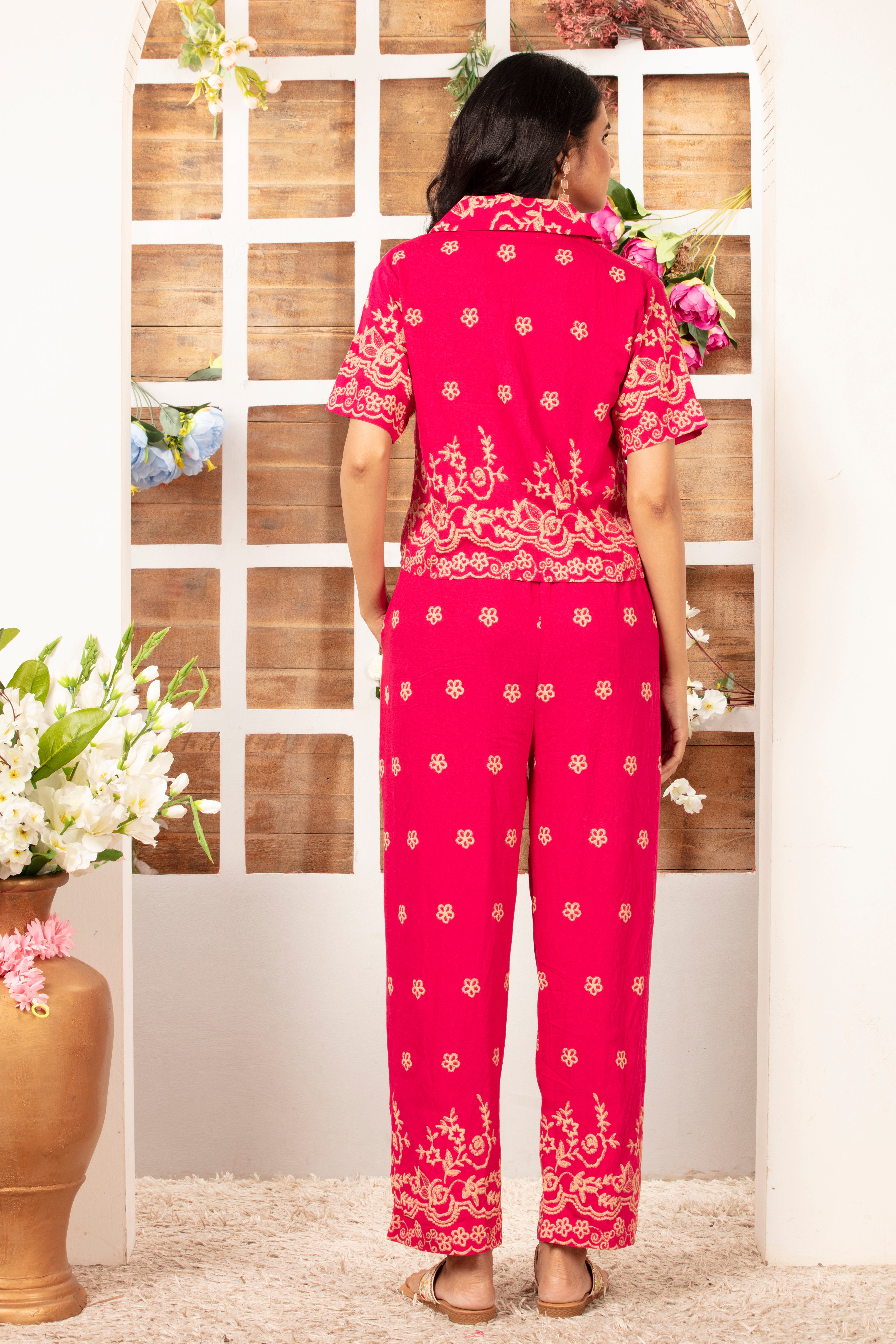 Cotton Co-ord Set with Khadi Border Print