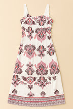 Cotton Sleeveless Dress with Border Print