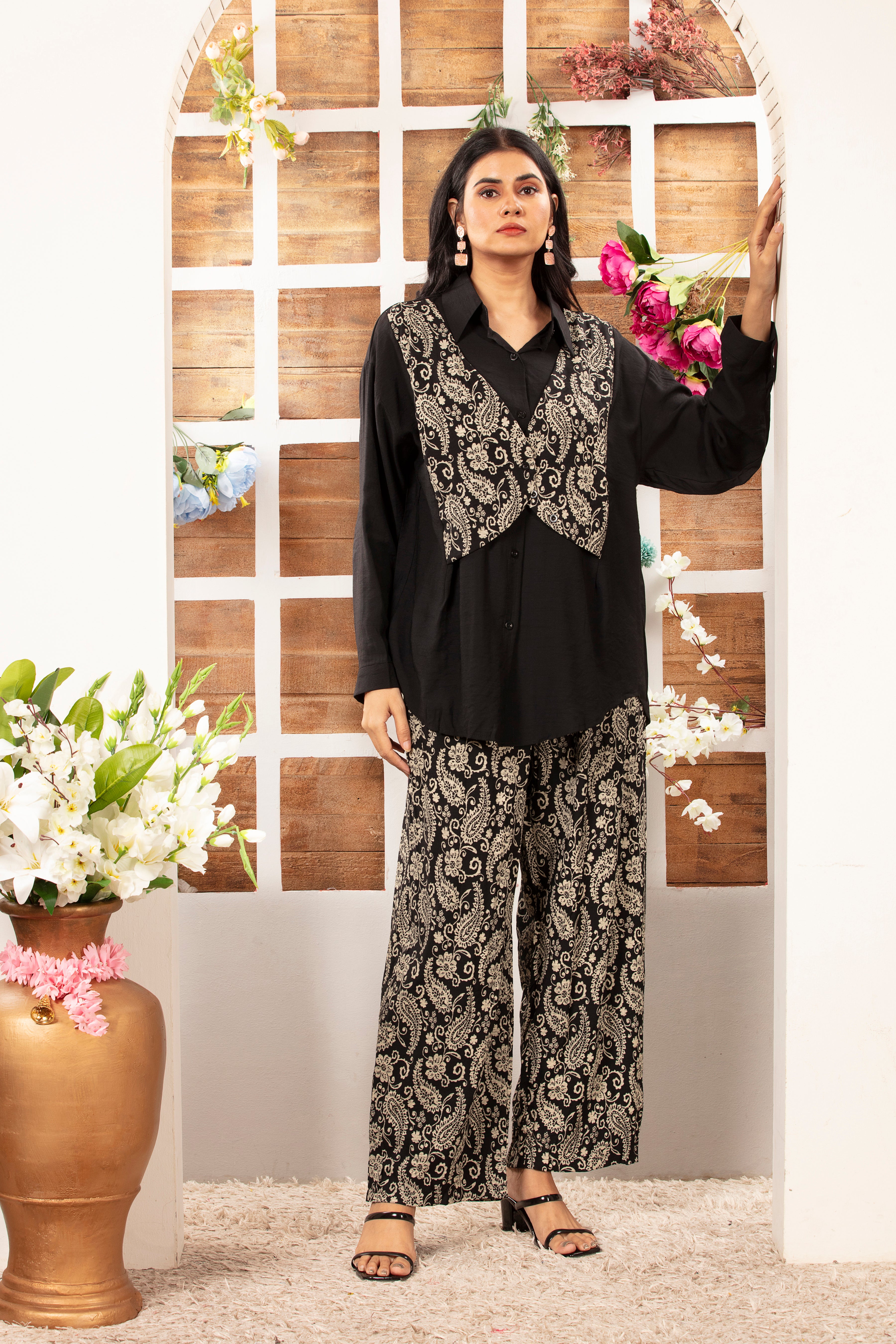 Cotton Co-ord Set with Matching Jacket & Pant