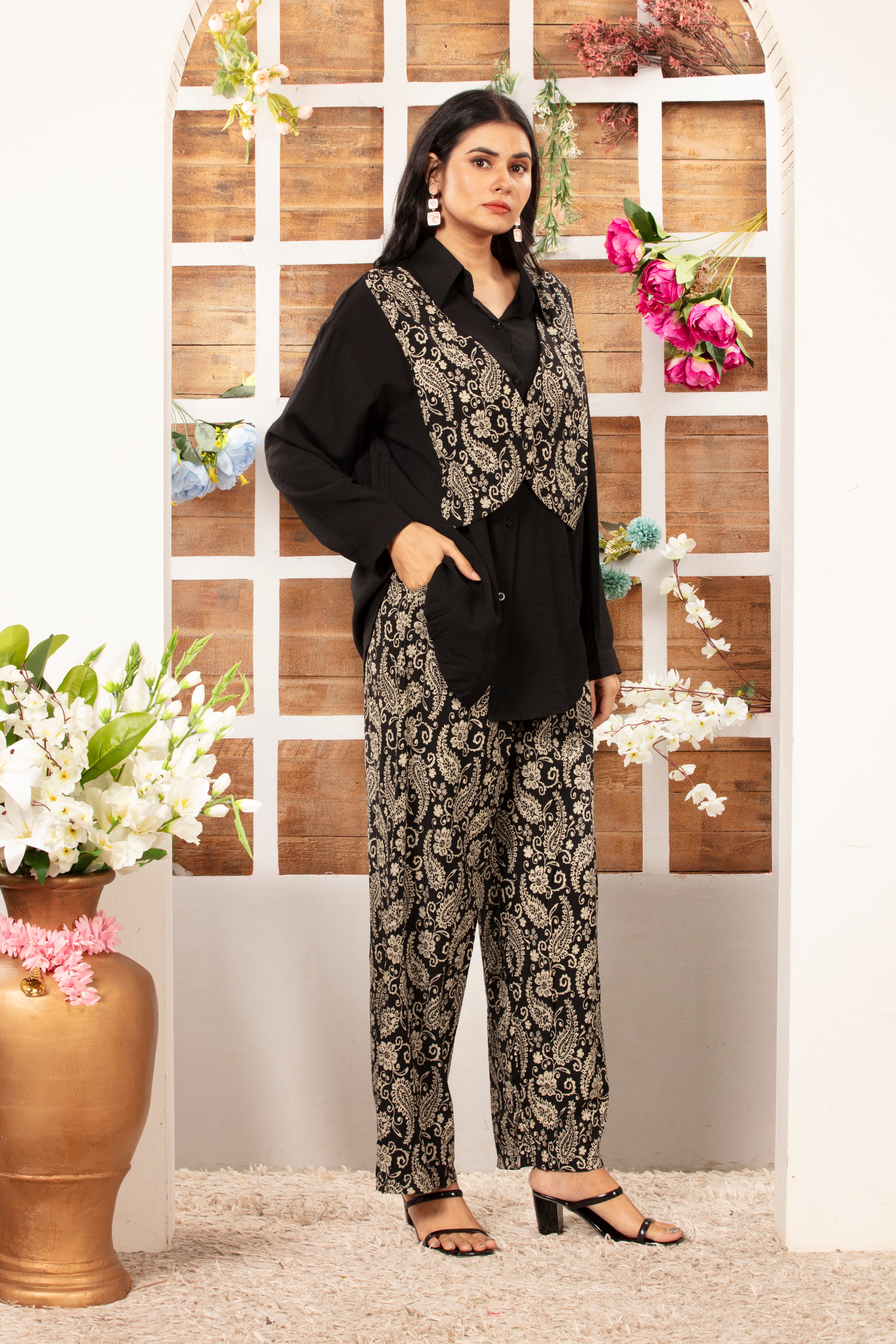 Cotton Co-ord Set with Matching Jacket & Pant