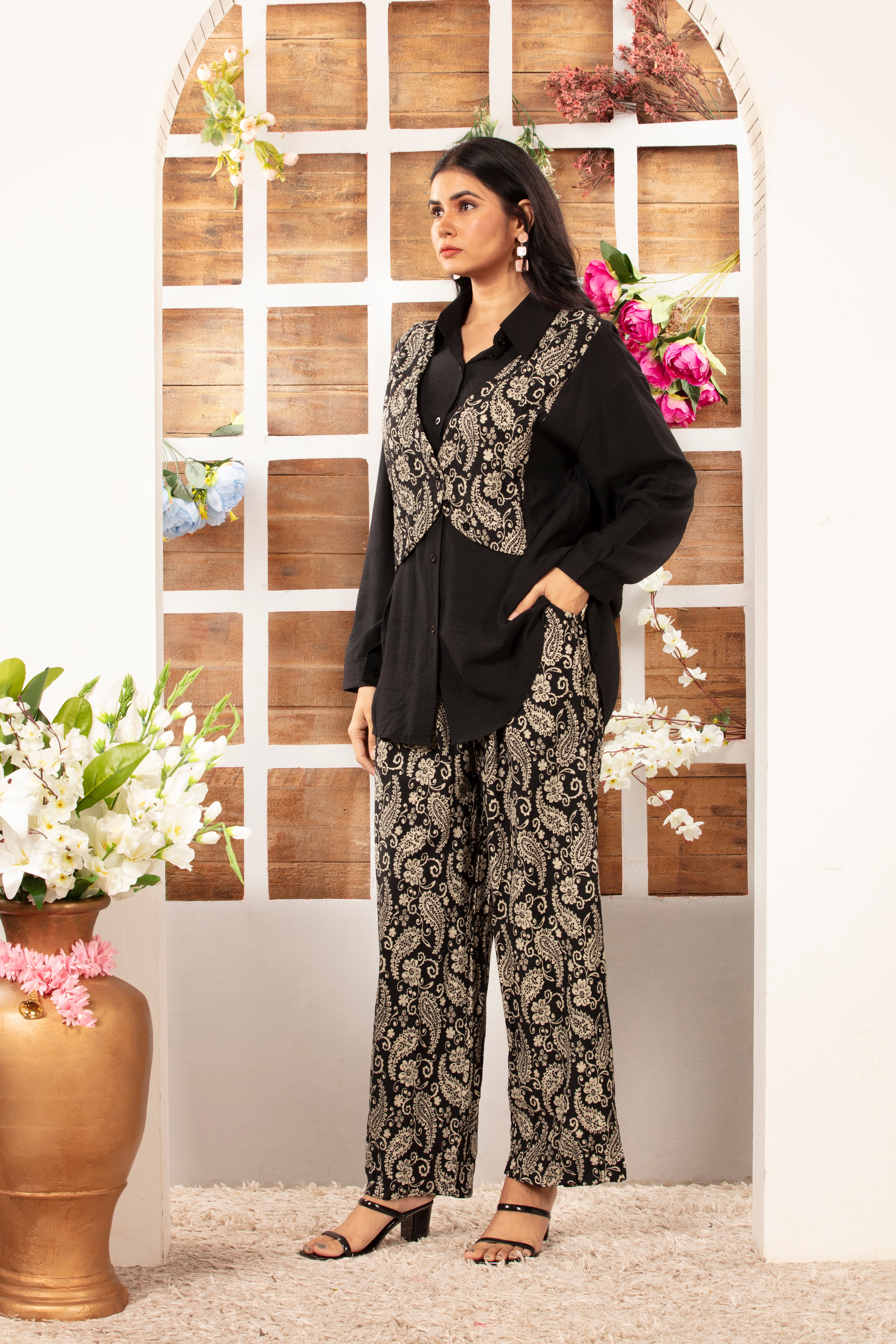 Cotton Co-ord Set with Matching Jacket & Pant