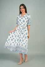 Cotton Kurti Style Border Print Dress