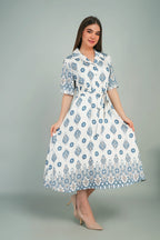 Cotton Kurti Style Border Print Dress