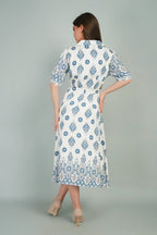Cotton Kurti Style Border Print Dress