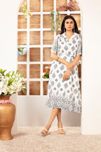 Cotton Kurti Style Border Print Dress