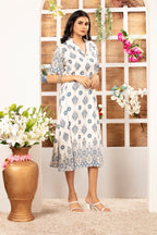 Cotton Kurti Style Border Print Dress
