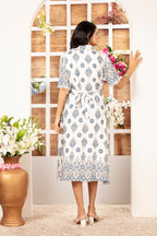 Cotton Kurti Style Border Print Dress