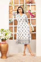 Cotton Kurti Style Border Print Dress