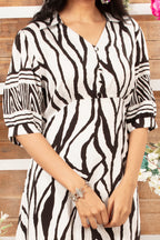 Cotton Kurti Style Border Print Dress