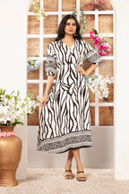 Cotton Kurti Style Border Print Dress