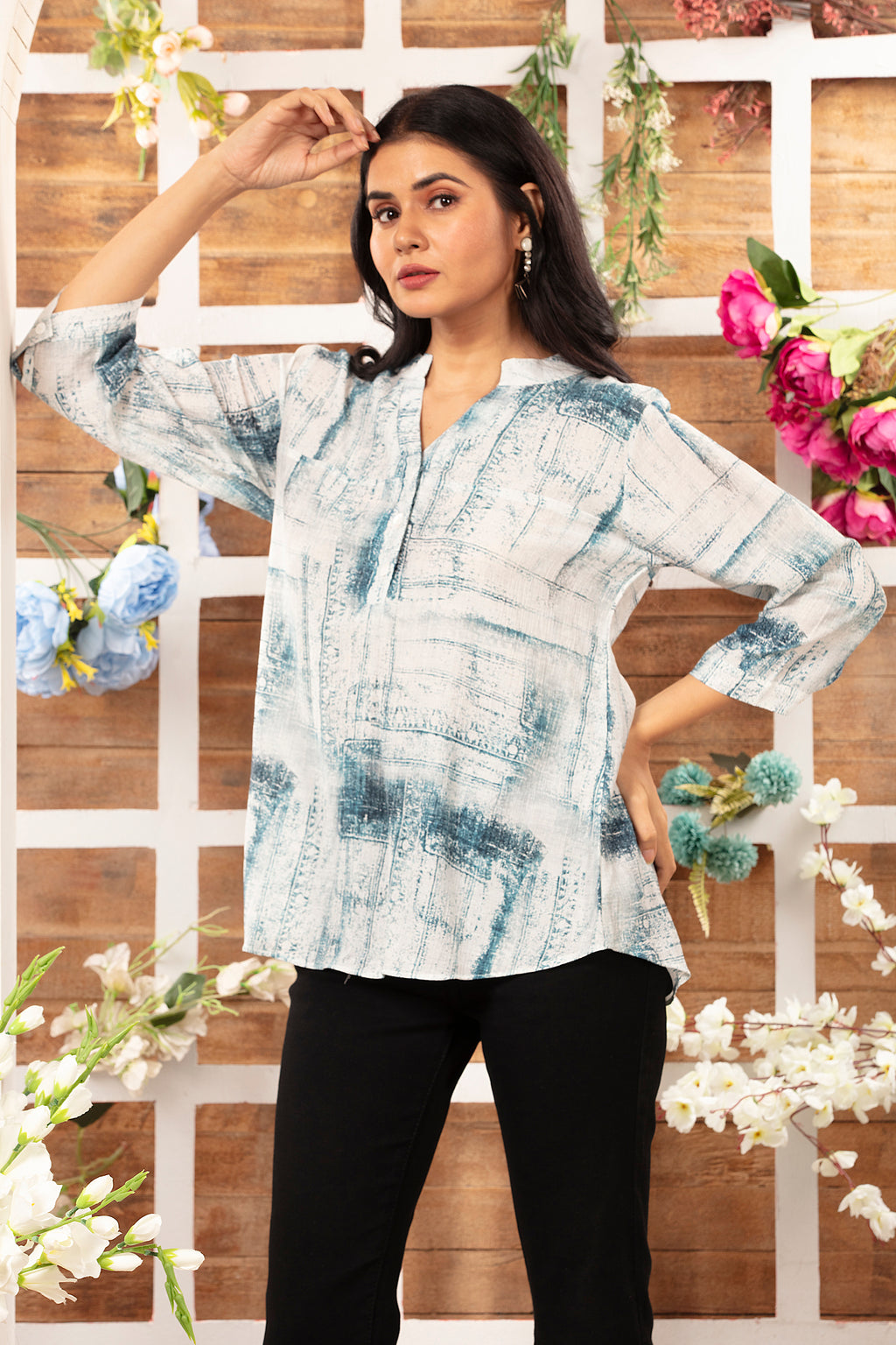 Cotton Rayon Printed Top