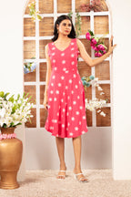 Linen Sleeveless Embroidered Dress