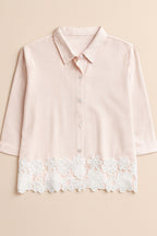 Cotton Shirt with Border Lace