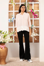 Cotton Shirt with Border Lace