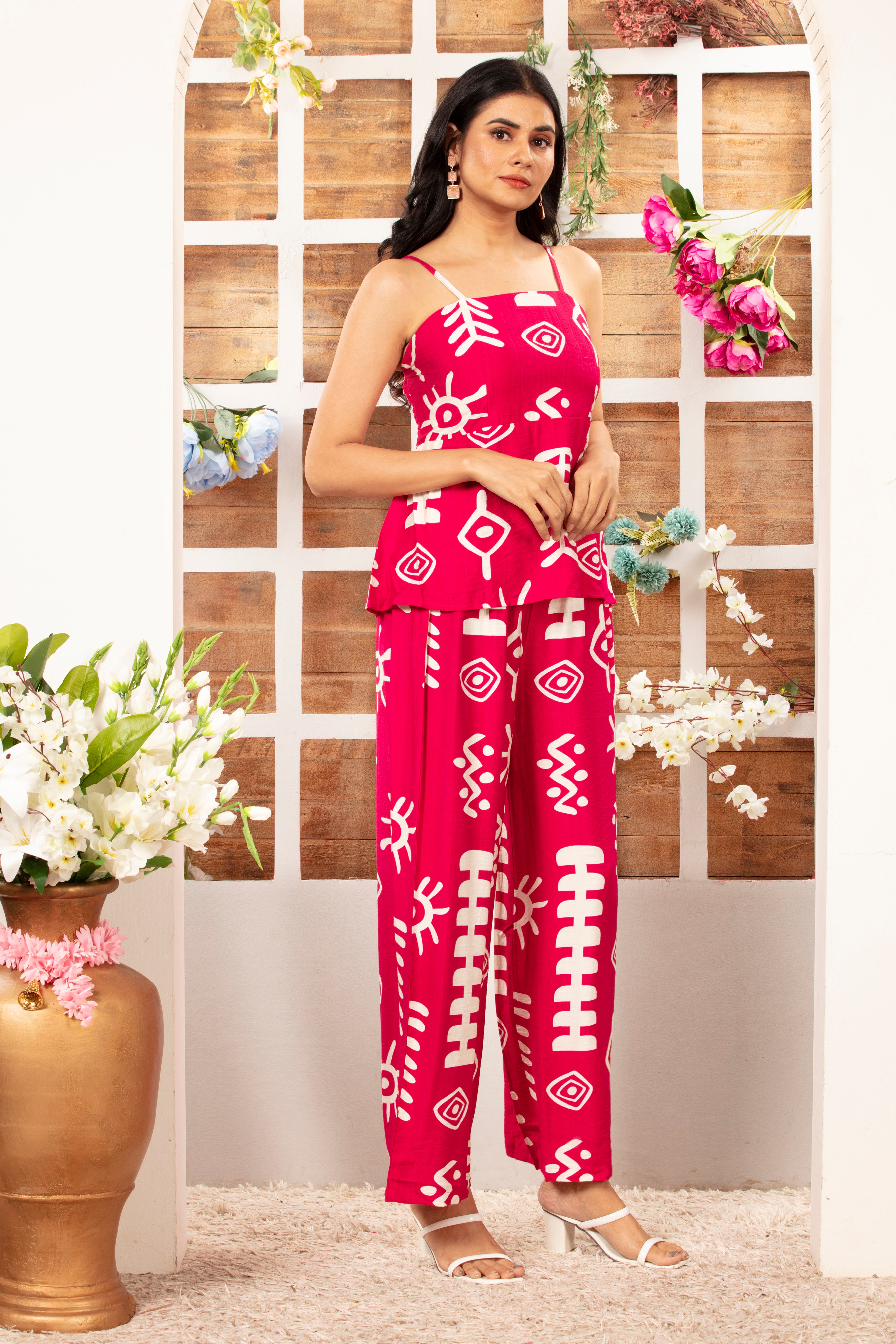 Cotton Sleeveless Printed Co-ord Set