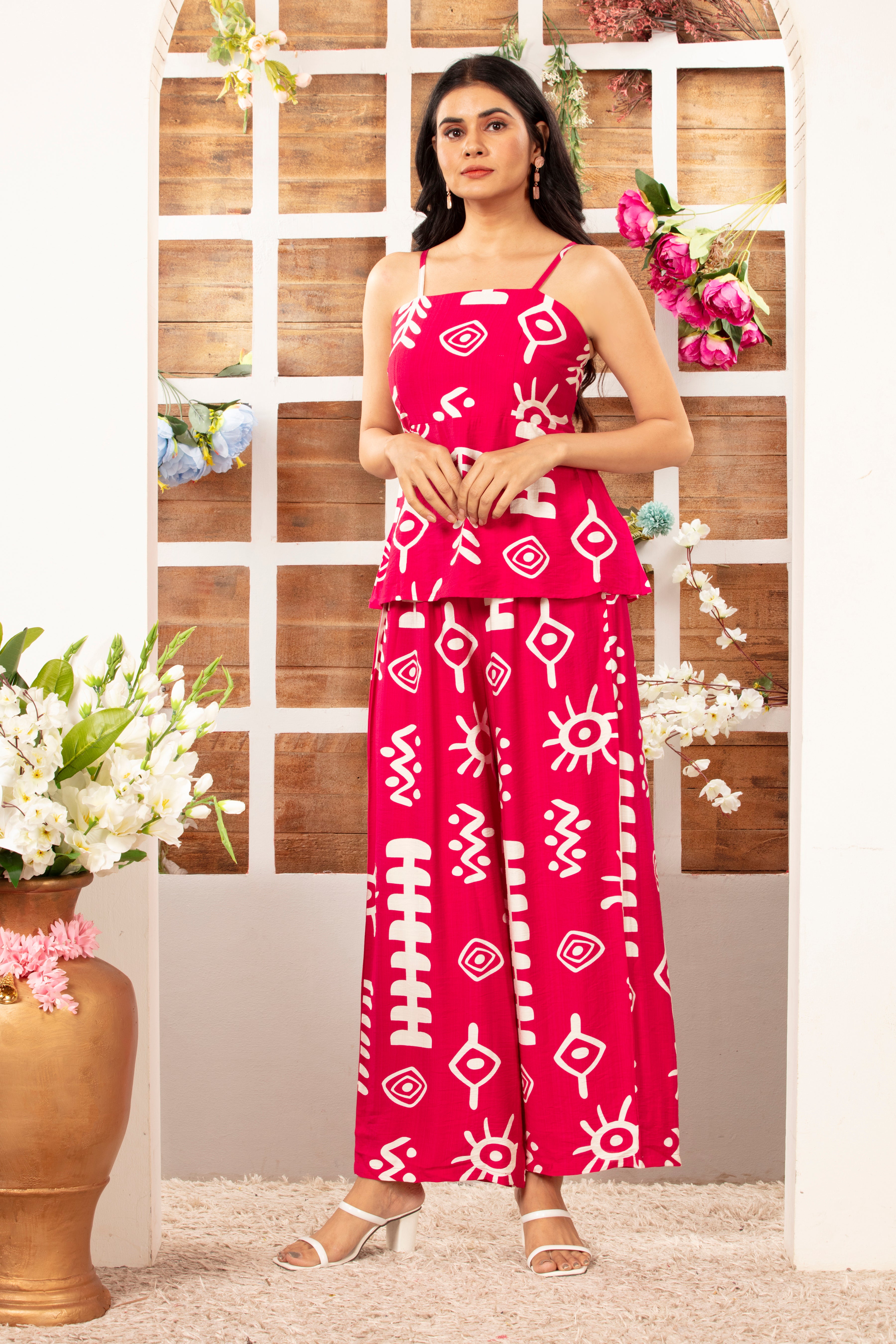 Cotton Sleeveless Printed Co-ord Set